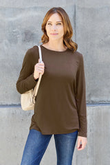 Round Neck Long Sleeve Top in Cotton