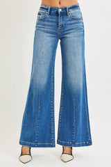 Juno Mid Rise Wide Leg Jeans