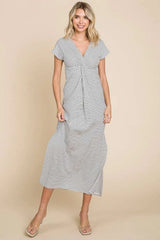 Striped Twist Detail Dress