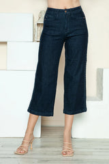 Sloane Braided Wide Leg Jeans