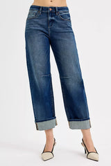 Thea Cuffed Barrel Leg Jeans