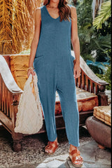 Sleeveless Straight Leg Jumpsuit