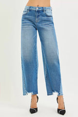 Vesper Contrast Wash Barrel Leg Jeans