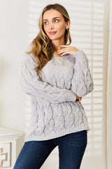 Cable Knit Hooded Sweater
